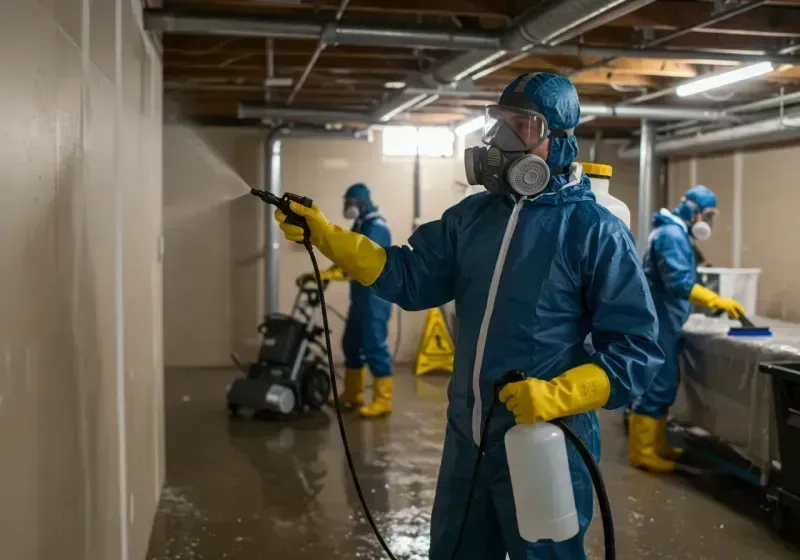 Basement Sanitization and Antimicrobial Treatment process in Twin Rivers, NJ